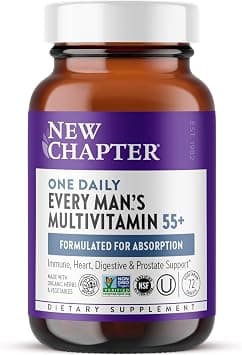 New Chapter One Daily Every Man's Multivitamin 55+ - Offers Eyesight, Immune System & Cellular Energy Support* - Contains Astaxanthin, Saw Palmetto & More - Gluten Free & Vegetarian - 72 Tablets on Amazon.ae - Price Tracker