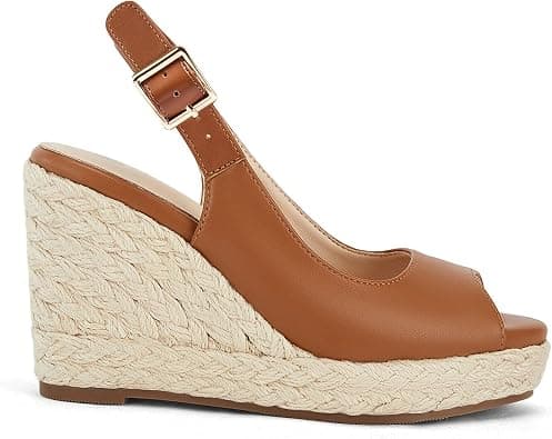 Juliet Holy Womens Ankle Strap Espadrille Wedges Round Open Toe Platform Slingback Slip on Peep Toe Sandals Comfort Summer Shoes on Amazon.ae - Price Tracker