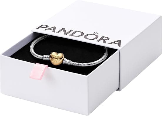 PANDORA Jewelry Moments Heart Clasp Snake Chain Charm Bracelet - متتبع أسعار Amazon.sa