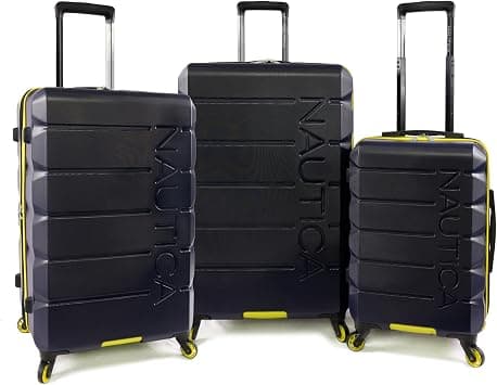 Nautica Lightview 3pc Hardside Luggage Set, Navy/Yellow على Amazon.ae - متتبع الأسعار