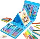 AUTOYSUR 208 PCS Art Supplies, Art Supplies Drawing Kits, Arts and Crafts Gifts Box with Double Sided Trifold Easel, Oil Pastels, Crayons, Colored Pencils for Kids Teen Girls Boys (B) - متتبع أسعار Amazon.sa