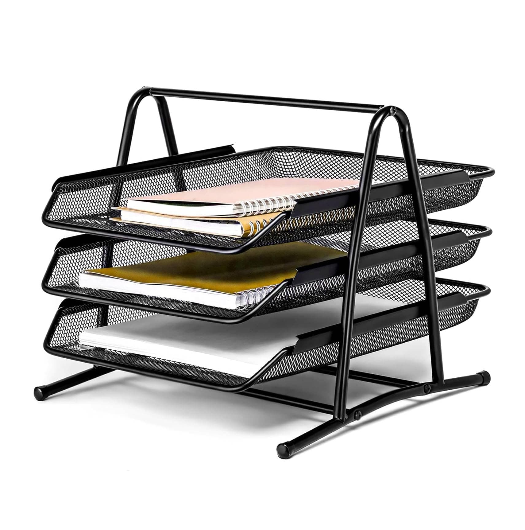 MOMENT 3-Tier Paper Tray, Desktop Organizer, 3 Layer A4 Metal tray Office Desk Organiser, Paper File Storage, Workspace, Office, Black on Amazon.ae - Price Tracker