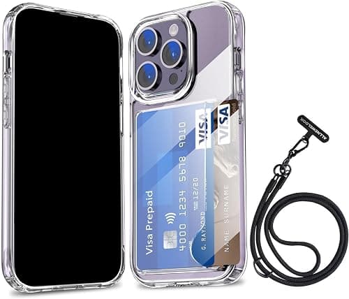 Clear Wallet Phone Case, For iPhone 15 Plus with Card Holder Scratch Resistant Shockproof Protective Cover,One Lanyard and Metal Patch (Lanyard Clear Wallet Case For 15 Plus) on Amazon.ae - Price Tracker