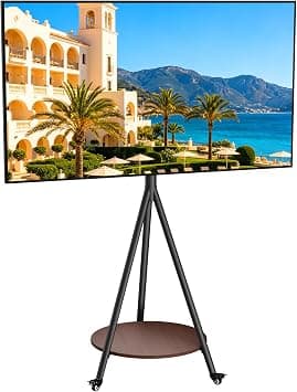 medla Mobile TV Stand with Castors Tripod Easel Rolling TV Stand Floor TV Stand with Wheels TV Cart Stand for 40”-75” TVs Height Adjustable TV Trolley with Storage Shelf Max Load 50KG MAX VESA 600x400 على Amazon.ae - متتبع الأسعار