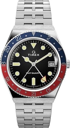 Timex Men's Q 38mm Watch, Silver-Tone/Red - Amazon.ae Price Tracker