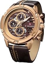 NAVIFORCE Men's Sport Military Watches Waterproof Analog Quartz Watch Date Multifunction Leather Army Wristwatch - Best Deal Finder