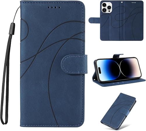 Leather Wallet Flip Case for Motorola Moto G04 4G, Card Holder Folio Cover Blue. on Amazon.ae - Price Tracker