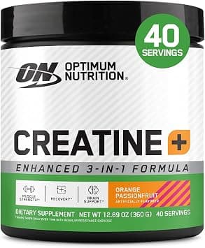 Optimum Nutrition Creatine Monohydrate Plus Powder, Orange Passionfruit Flavored Creatine Performance Blend With Electrolytes for Hydration, Added Vitamins, 40 Servings, 360 Grams (Packaging May Vary) on Amazon.ae - Price Tracker