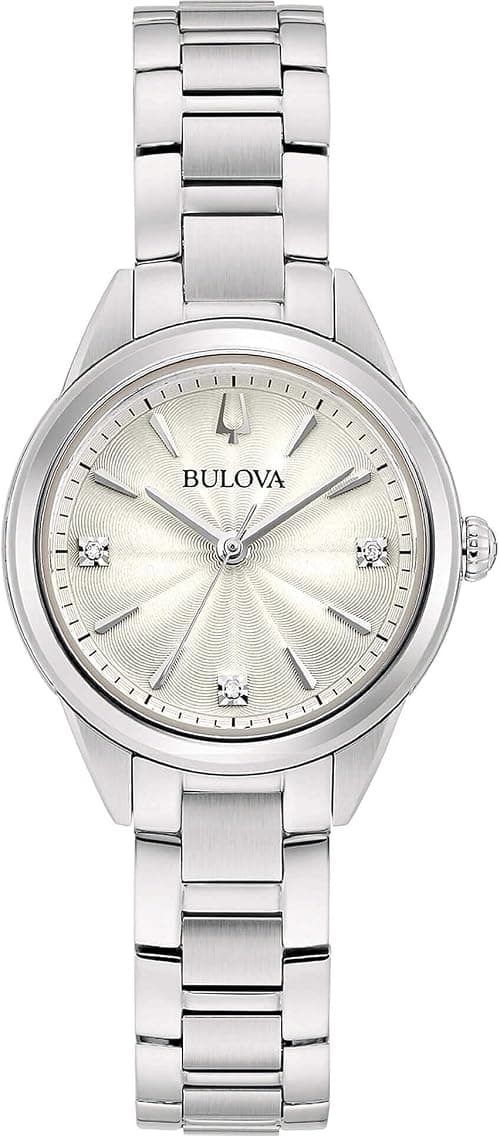 Bulova Women's Sutton Lady 28mm Round Steel Watch with Diamond Markers and Quartz Movement 262 Khz Water Resistant 3 ATM on Amazon.ae - Price Tracker