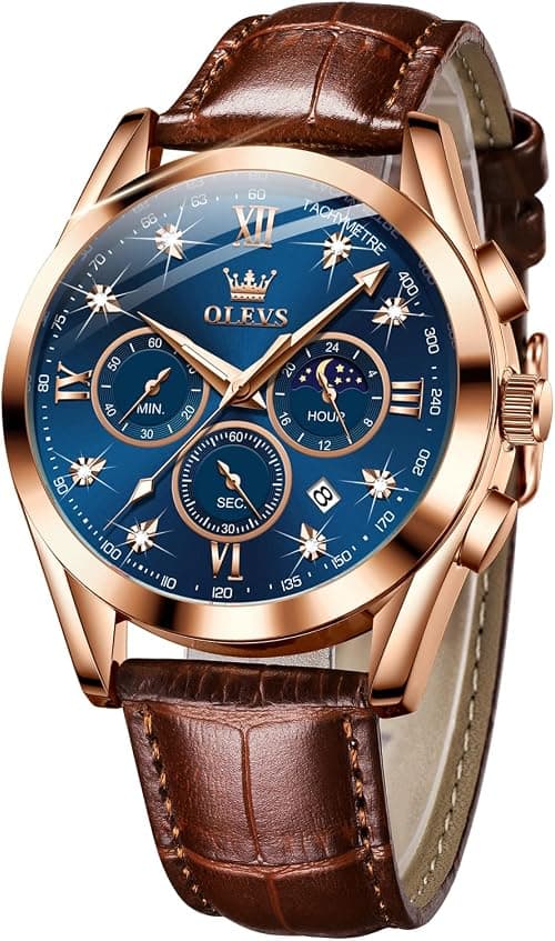 OLEVS Men's Casual Fashion Waterproof Gold Stainless Steel Band Quartz Gold Watches Gifts for Men on Amazon.ae - Price Tracker