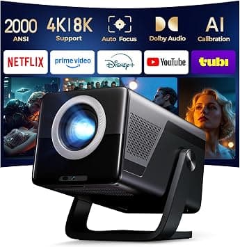 [Native 1080P/2000 ANSI/AI Voice Assistant] Smart Projector with Android 14 OS 4K Support X7 Projector with Hi-Res Audio AI Auto Focus & Keystone/Wi-Fi 6&Bi-Directional Bluetooth 5.4/200 Inch Display on Amazon.ae - Price Tracker