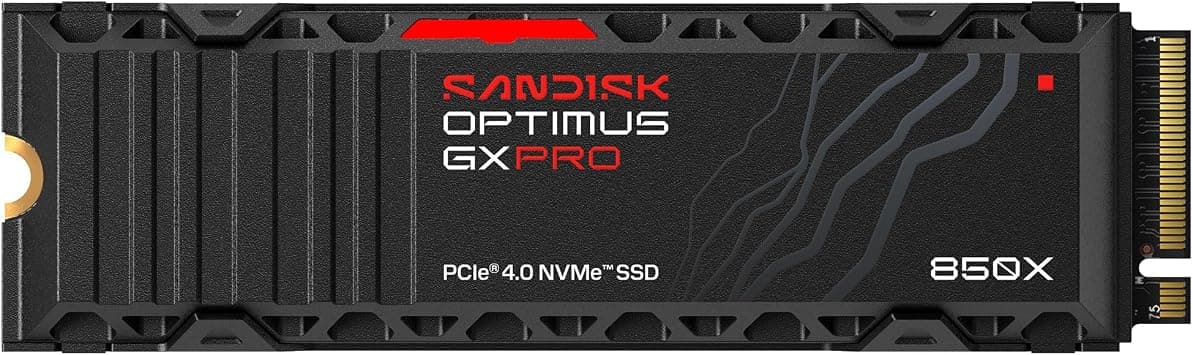 SANDISK Optimus GX PRO 850X NVMe SSD with heatsink 1TB (Up to 7,300/6,300 MB/s read/write speed, M.2 2280, PCIe 4.0, Gaming Expansion storage, High Performance Internal ssd) على Amazon.ae - متتبع الأسعار