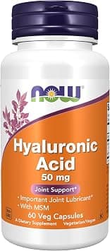 NOW Supplements, Hyaluronic Acid 50 mg with MSM, Joint Support*, 60 Veg Capsules - Best Deal Finder