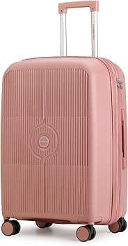 Cabinpro Unisex Expandable PP Fashion Trolley Lightweight Hard-Shell Spinner luggage with 360° Degree 4 Twin Wheel and Double Zippers CP003 (Checked Luggage 28-Inch, Rose Golden) on Amazon - Best Deal Finder