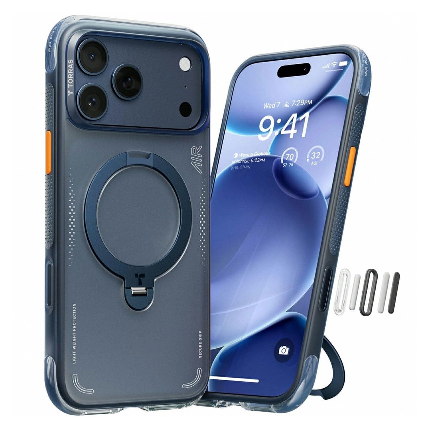TORRAS Ostand Q3 Air for iPhone 17 Pro Max Case with 360 Magnetic Stand, Fit for Magnetic, Mil-Grade Drop Tested, Camera Control Button, Shockproof Phone Case for iPhone 17 Pro Max 6.9", Deep Blue on Amazon.ae - Price Tracker