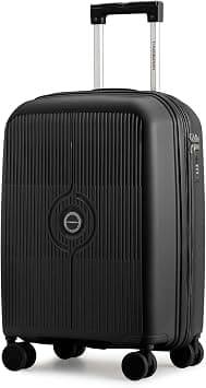Cabinpro Unisex Expandable PP Fashion Trolley Lightweight Hard-Shell Spinner luggage with 360° Degree 4 Twin Wheel and Double Zippers CP003 (Checked Luggage 24-Inch, Black) على Amazon.ae - متتبع الأسعار