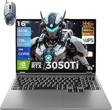 TOPGRO Gaming Laptop, i9-9880H/GTX3050Ti (8C/16T, up to 4.8 GHz) | 16-inch IPS display | 16 GB DDR4 memory | 1 TB PCIe 3.0 SSD | Windows 11 Pro | Webcam | Efficient cooling| 144Hz on Amazon.ae - Price Tracker