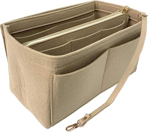 Gold Fortune Purse Bag Organizer Insert Handbags for Women Closet with Zipper (X-Large, Beige) on Amazon.ae - Price Tracker
