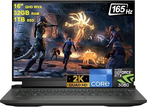 Dell G16 7000 7620 16 Gaming Laptop 16" QHD WVA 165Hz 12th Generation Intel 14-Core i7-12700H (Beats i9-11950H) 32GB RAM 1TB SSD GeForce RTX 3060 6GB Graphic RGB Backlit Thunderbolt HDMI Win11 Black on Amazon.ae - Price Tracker