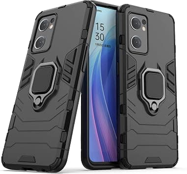 Case for OPPO Reno 7 5G / OPPO Find X5 Lite 5G,Hybrid Heavy Duty Protection Shockproof Defender Kickstand Armor Case Cover,Black على Amazon.ae - متتبع الأسعار