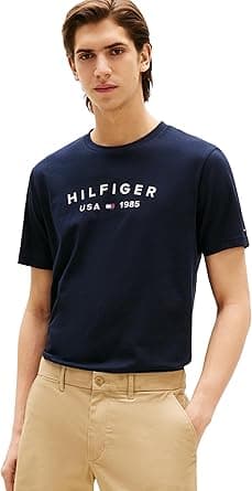 Tommy Hilfiger mens Short Sleeve Cotton Graphic T-shirts With Printed Logo Short Sleeve Cotton Graphic T-shirts With Printed Logo (pack of 1) on Amazon.ae - Price Tracker