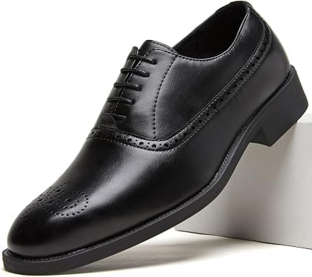 Men's Wingtip Brogue Dress Shoes - Leather Formal Oxfords for Business, Wedding & Office on Amazon.ae - Price Tracker