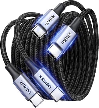 UGREEN Type C Cable 1M 2Pack, 100W Laptop Compatible USB C Charging Cable | Laptop&Phones fast charging,2Pack good value,Nylon braided usb c cable,Aluminum Alloy,Safe battery protective on Amazon.ae - Price Tracker