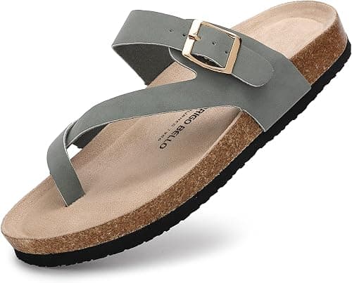 ARRIGO BELLO Mules Women Flip Flops Cork Footbed Sandals Adjustable Comfortable Slippers Summer Work Shoes Size 36-41 on Amazon - Best Deal Finder