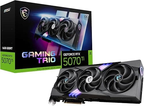 MSI Gaming RTX 5070 Ti 16G Gaming Trio OC Graphics Card (16GB GDDR7, 256-bit, Extreme Performance: 2580, DisplayPort x 3 2.1a, HDMI 2.1b, NVIDIA Blackwell Architecture) on Amazon.ae - Price Tracker