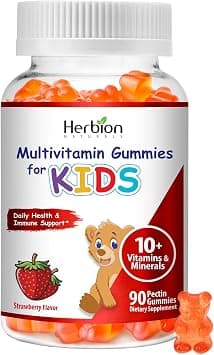 Herbion Multivitamin Gummies for Kids, 90 Gummies, Immune Support with Vitamin C, D3, B12, A, E & Zinc, Supports Overall Growth & Development, Strawberry Flavor, Vegan, Gluten Free على Amazon.ae - متتبع الأسعار