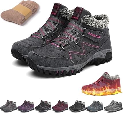 Winter Warm Snow Boots for Women Men,Warm Fur Lined Winter Shoes Waterproof Non Slip Comfortable Low Calf for Hiking Walking Thick Lace-up Anti-slip Boots on Amazon.ae - Price Tracker