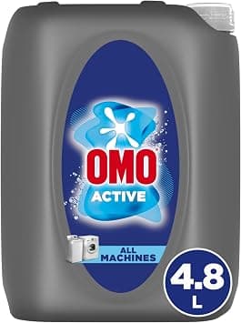 OMO Liquid Laundry Detergent, Active, up to 100% stain removal in just one wash, 4.8L - متتبع أسعار Amazon.sa