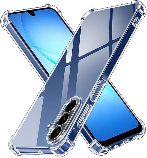 Case for Samsung Galaxy A26 / A17 / M17 / F17 Cover Clear Back Air Cushion Soft Silicone Shockproof Protective Bumper Shell Corner for Samsung Galaxy A26 / A17 / M17 / F17 by Emodil (Clear) على Amazon.ae - متتبع الأسعار