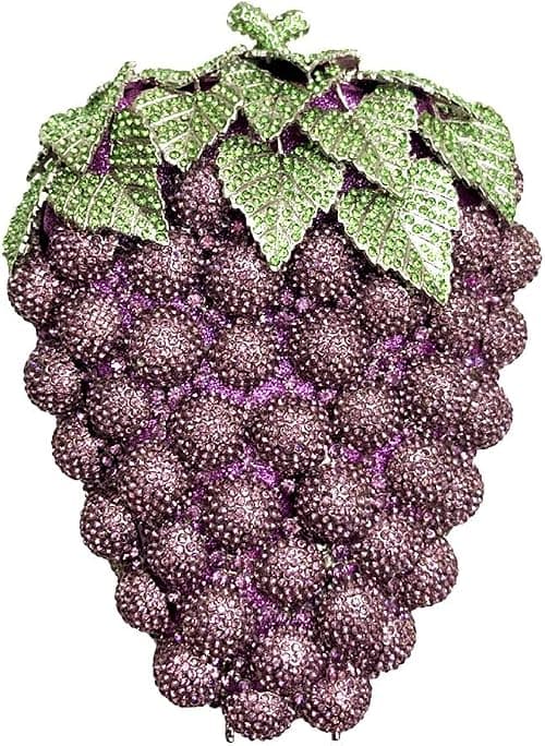 Hollow Carved Grape Rhinestone Evening Clutch Women Luxury Crystal Handbags Purses for Party and Wedding على Amazon.ae - متتبع الأسعار