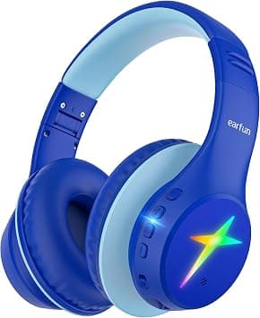 EarFun K4 Kids Bluetooth Headphones, Wireless Headphones with LED Lights, 74/85/94dBA Volume Limited, Built-in Mic, 90H Playtime, Bluetooth 5.4 Over Ear Headphones for iPad/Tablet/PC/Travel/School on Amazon.ae - Price Tracker
