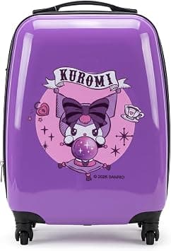 Sanrio Kuromi 16" Kids Hard Shell Trolley Luggage Suitcase – Lavender ABS + PC UV Print Carry-On with 360° Spinner Wheels on Amazon - Best Deal Finder