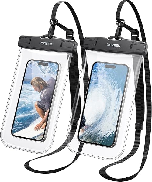 UGREEN Waterproof Phone Case, 2 Pack IPX8 Certified 30M Waterproof Phone Pouch Cellphone Dry Bag Case Fit for iPhone 17/16/15/14 Series, up to 7.2'' Compatible with S24 S25 Ultra on Amazon.ae - Price Tracker