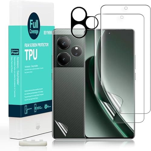 Ibywind 2 Pcs Screen Protector For Realme GT 6 5G/GT 6T 5G 6.78",Flexible TPU Film,With 1Pc Camera Lens Protector,1Pc Back Film[Easy to install,Fingerprint Reader,Bubble Free,Case Friendly] on Amazon.ae - Price Tracker