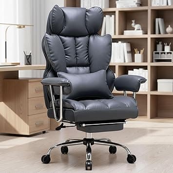 Efomao Big and Tall Office Chair 400lbs – PU Leather Executive Desk Chair with Lumbar Support & Leg Rest, Heavy-Duty Computer Chairs for Home Office, Mineral Grey - Amazon.ae Price Tracker