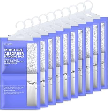 CLEVAST Moisture Absorbers Packets (230g/pack) - 10 Pack, Hanging Closet Dehumidifier Bags, Desiccant, Closet Dehumidifiers with Fragrance Free on Amazon.ae - Price Tracker