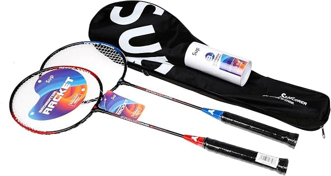 SUP Iron Alloy Badminton Racket Combo Set 2 Pcs Rackets With 3 Pcs Shuttlecock on Amazon.ae - Price Tracker