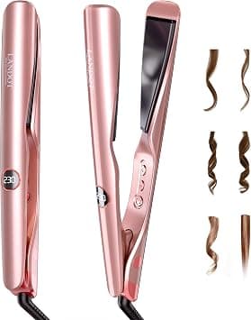 LANDOT 2-in-1 Flat Iron Curling Iron: Twist Ceramic Hair Straightener and Curler for Curl Wave Straighten - 30s Heat-Up 12 Temp Settings for All Hair Types on Amazon.ae - Price Tracker
