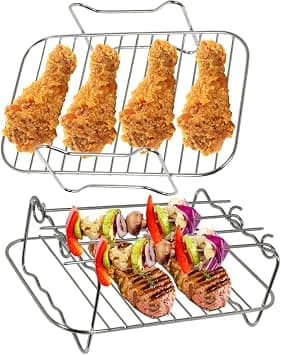 SPARES2GO Grill Shelf Racks Compatible with Ninja Foodi AF300 AF400 AF451 Air Fryer (+ 4 Skewers) على Amazon.ae - متتبع الأسعار