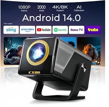 X7 2000 ANSI Smart Projector, Native 1080P, 4K/8K Input Support, 20W Dolby | Projector with WiFi and Bluetooth, 125% sRGB HDR10,Android 14,Auto Focus,Netflix Compatibility, 200" Display for Home/Outdoor على Amazon.ae - متتبع الأسعار