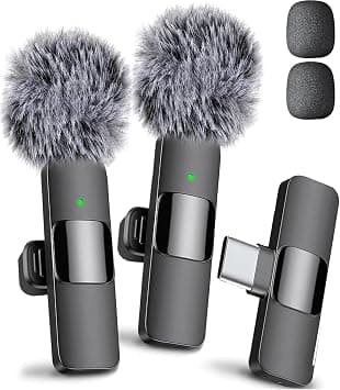 Mini Mic Pro Wireless Lavalier Microphone for iPhone, iPad, Android, Video Recording, Crystal Clear Recording with USB-C for Podcast, ASMR, 2-Pack on Amazon.ae - Price Tracker