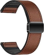 ACM Watch Strap Leather Magnetic Silicone 20mm compatible with Amazfit Active 2 Square Smartwatch Belt Luxury Band - Best Deal Finder