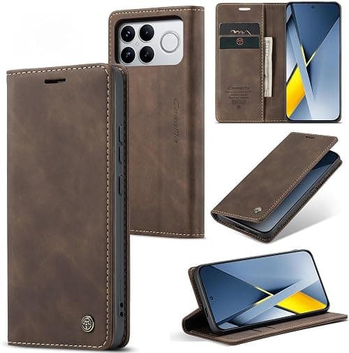 Case for Xiaomi POCO F8 Ultra 5G, Xiaomi POCO F8 Ultra Leather Protective Wallet Case, Folding Flip Flip Stand Magnetic Card Holder, Xiaomi POCO F8 Ultra 5G Case – Coffee on Amazon.ae - Price Tracker