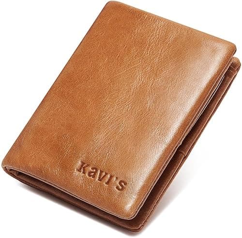 OVERS KAVI'S Mini Bifold Genuine Leather Wallet for Men's,RFID Blocking Slim Cow Leather Wallet,Money Bag for Men (BROWN) on Amazon.ae - Price Tracker