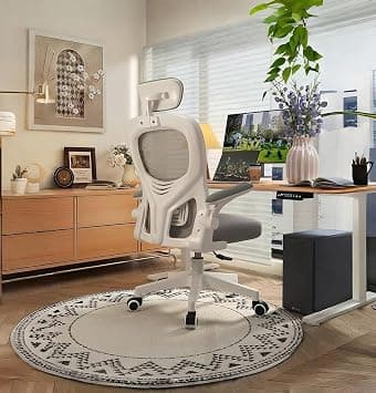 Gaming Chair, Computer Chair with Fabric，Office Chair with Armrest & Adjustable Seat, Ergonomic Video Game Chair with Neck and Massage Lumbar Support (White/Grey) on Amazon.ae - Price Tracker
