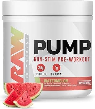 RAW Pump Stim Free Non-Stimulant Pre Workout Supplement Powder Nitric Oxide Booster | Pre Workout Supplements Drink for Powerful Pumps During Workout | Watermelon (40 Servings) - Amazon.ae Price Tracker